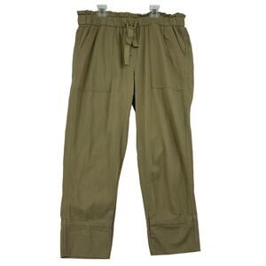 Frye x Anthropologie Domi Paperbag Waist Crop Pant Women's Size 28 Light Olive